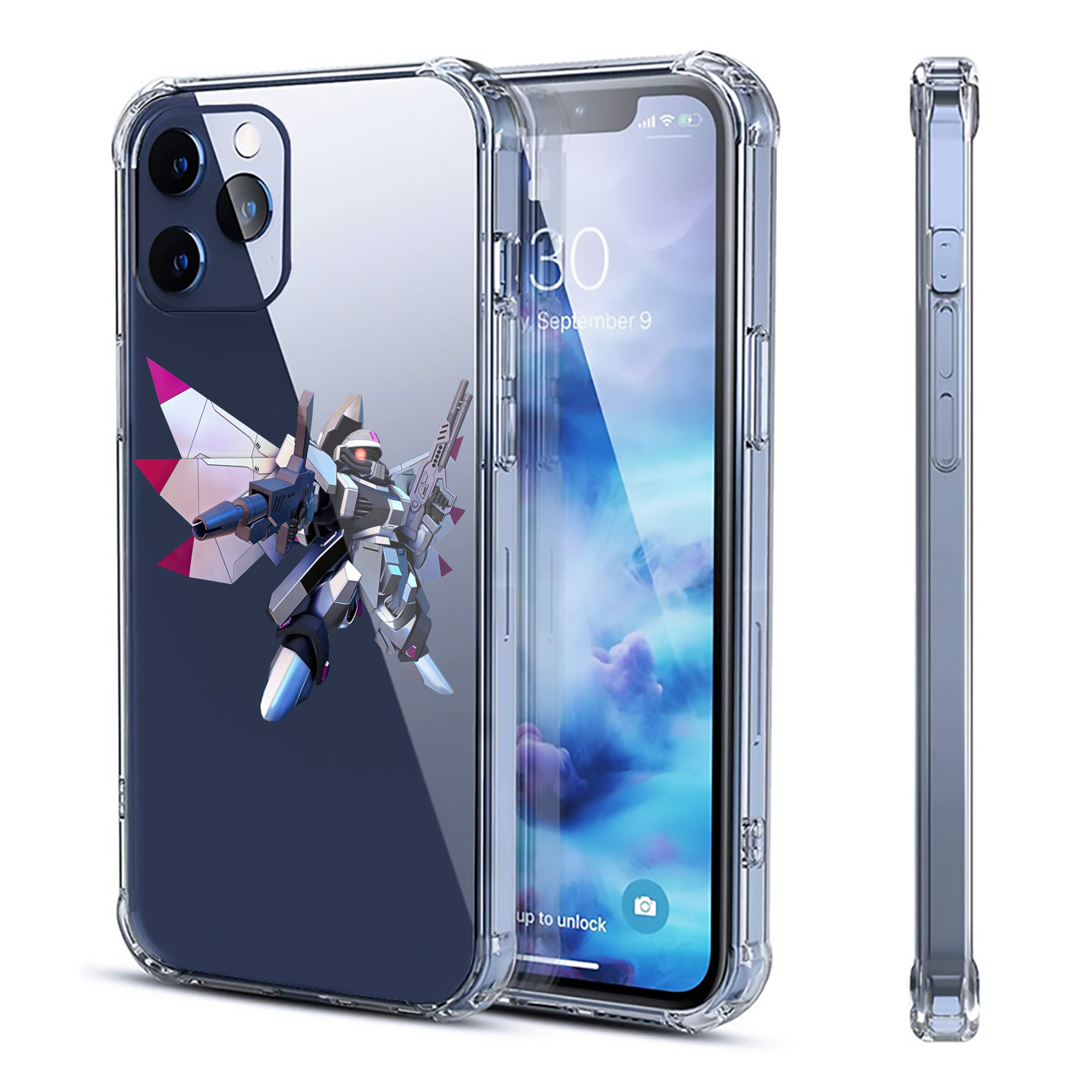 （画像用） 機動戦士ガンダム Mobile Suit Gundam 【iPhone 12シリーズ対応】透明スマホケース（クリアソフトケース）